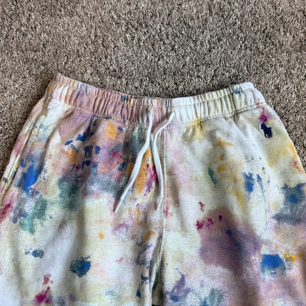 Polo Ralph Lauren Multicolor Paint Splatter Print Terry Jogger Sweatpants Small